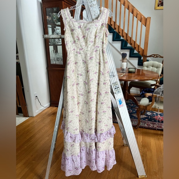 70s Sylvia Ann Prairie Dress Floral Boho Maxi Dress - Picture 5 of 15
